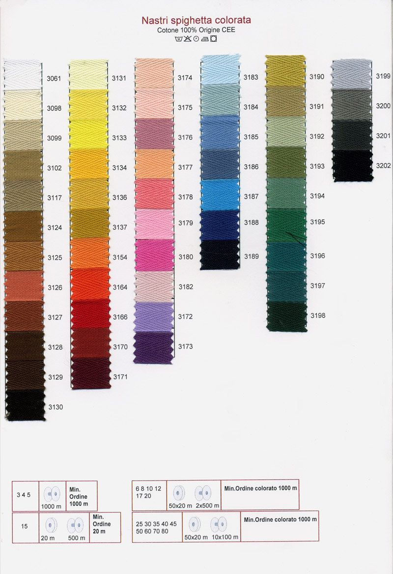 Nastri Fettuccia - Nastri Spighetta Colorata 02